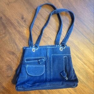 4. Yik Fang Blue Denim Purse Bag Cotton Blue Jean